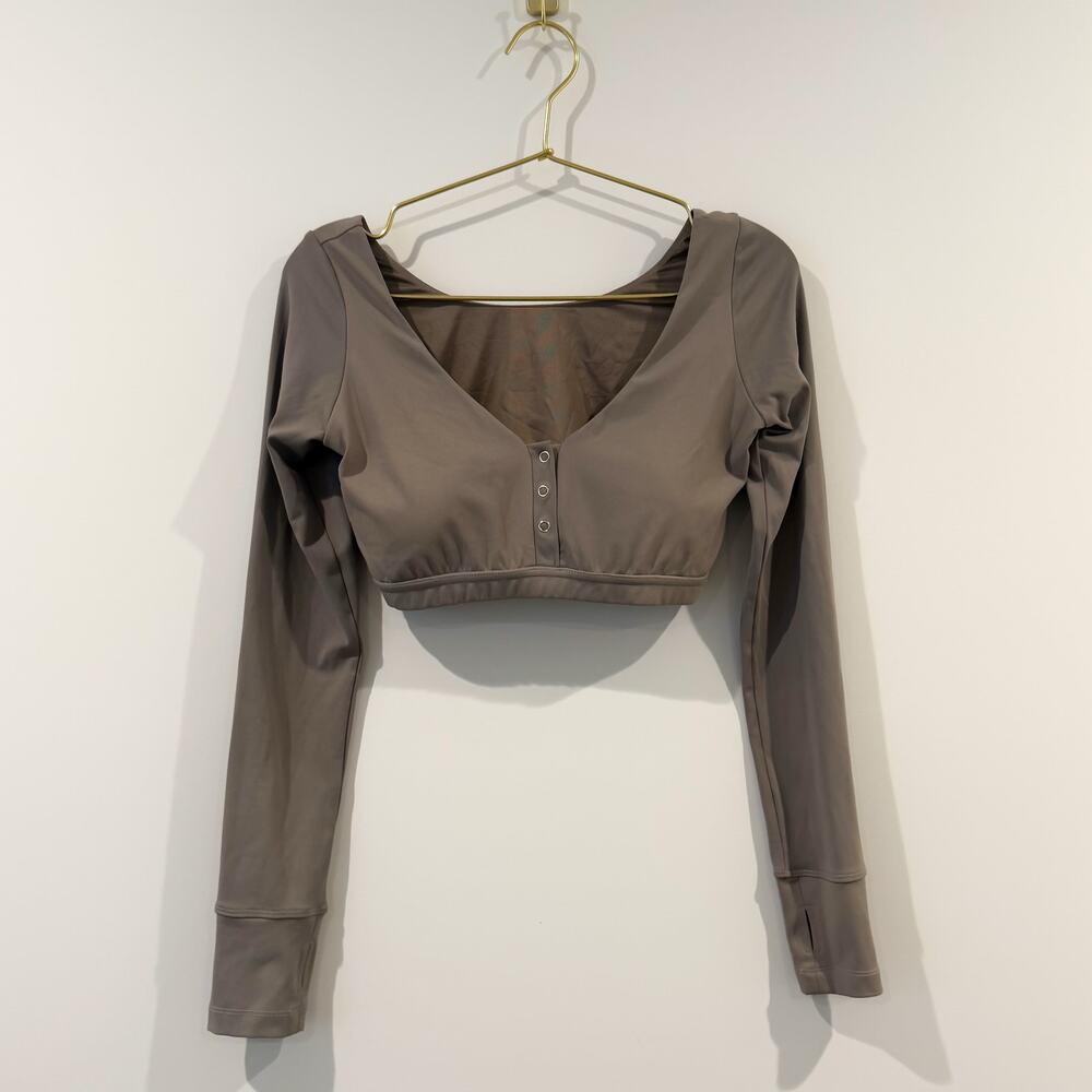 Agent84 Kona Long Sleeve Henley Crop Buttersoft in Clay Sz. S/M - Picture 2 of 5